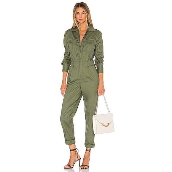 Tularosa Pants - Tularosa Jumpsuit XL Long Sleeve Utility Workwear Pockets Long Sleeve Green